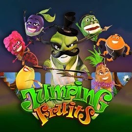 Jumping Fruits slot logo by Wazdan at Spinstein Casino