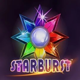 Starburst slot logo by NetEnt at Spinstein Casino